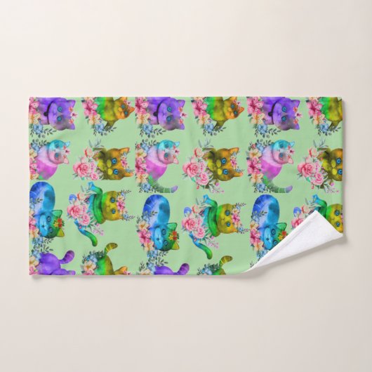 Aquarelle chaton motif, propriétaire chaton (Serviette à main)