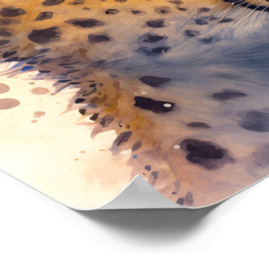 Aquarelle Cheetah Art mural imprimable (Coin)