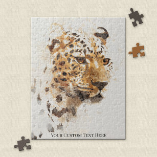 Aquarelle Cheetah Big Chat Puzzle animal