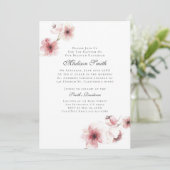 Aquarelle Cherry Blossoms Invitation Baptême (Debout devant)