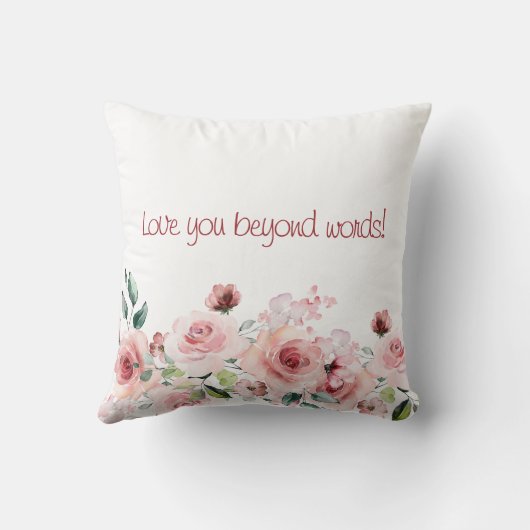 Aquarelle cheval et rose lancer oreiller (Verso)