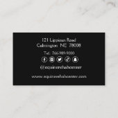 Aquarelle Cheval noir et blanc Cartes de visite (Dos)