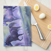 Aquarelle Chevaux Serviette de cuisine (Quart Plié)