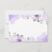 Aquarelle Chic Pastel Purple Mariage Floral RSVP (Dos)