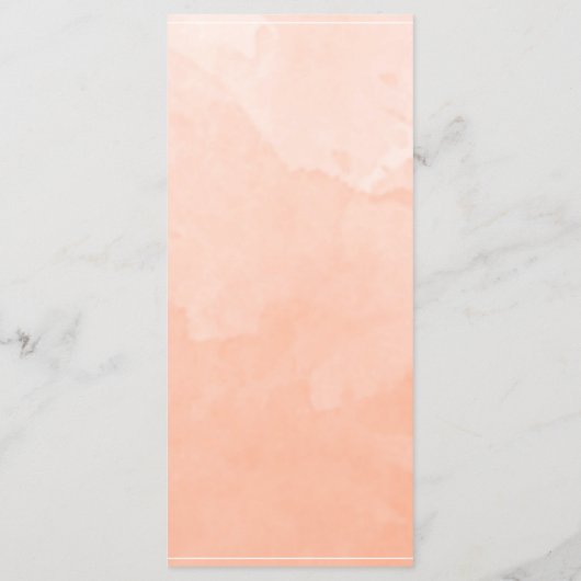 Aquarelle Chic Peach, Menu Mariage Monogramme (Dos)