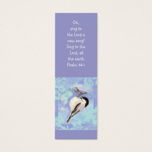 Aquarelle Chickadee Oiseau Écriture Bible Signet (Devant)