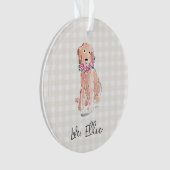 Aquarelle Chien Doré NOM Fleurs Gingham Sucré (devant)