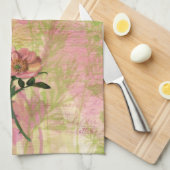 Aquarelle Chien Rose serviette de cuisine (Quart Plié)