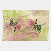 Aquarelle Chien Rose serviette de cuisine (Horizontal)