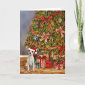 Aquarelle Chihuahua sous la carte Arbre de Noël (Devant)