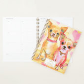 Aquarelle Chihuahuas Dans L'Amour Chiens Rose Cute (Devant avec enveloppe)