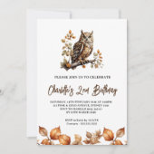 Aquarelle Chouette d'été Invitations d'anniversair (Devant)