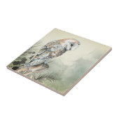 Aquarelle Chouette Oiseau Carreau (Côté)