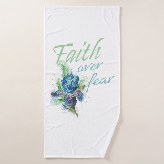 Aquarelle chrétienne pour femmes :La Foi contre la (Serviette de bain)