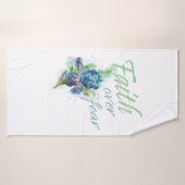 Aquarelle chrétienne pour femmes :La Foi contre la (Serviette de bain)