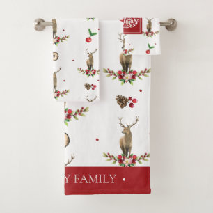 Aquarelle Christmas Deer Idyll