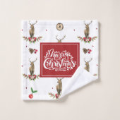 Aquarelle Christmas Deer Idyll (Gant de toilette)