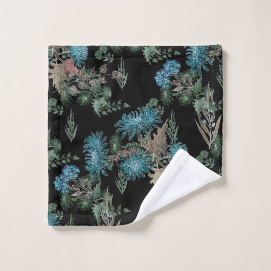 Aquarelle, chrysanthèmes (Gant de toilette)