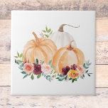 Aquarelle Chute Citrouille Fleurs Boho<br><div class="desc">Apportez l'ambiance d'automne à votre maison avec notre Watercolor Fall Citrouilles Boho Flowers céramique carreaux. Une touche de beauté naturelle pour votre espace !</div>