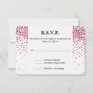 Aquarelle Chute Coeurs Mariage RSVP