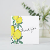 Aquarelle Citron Carte de remerciements Script (Debout devant)