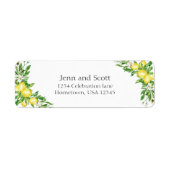 Aquarelle citron élégant étiquette de retour itali (Devant)