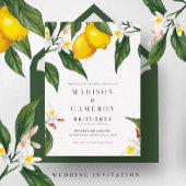 Aquarelle Citron, Faire-part de mariage Fleur Blan