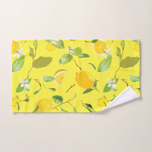 Aquarelle Citron & Feuilles 4 (Serviette à main)