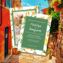 aquarelle citron jardin faire-part de mariage jaun