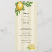 Aquarelle Citron Jaune Citrus Rustique Menu Mariag (Devant)