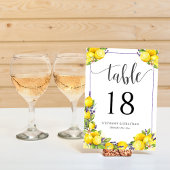 Aquarelle Citron Lavande Boho Numéro de table