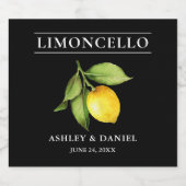 Aquarelle Citron Limoncello Étiquette bouteille no (Étiquettes simples)