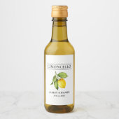 Aquarelle Citron Limoncello Mini Étiquettes boutei (Devant)