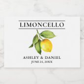 Aquarelle Citron Limoncello Petit Étiquette de bou (Étiquettes simples)