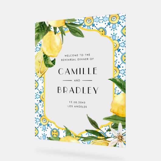 Aquarelle Citron méditerranéen Dîner de répétition (Angle)