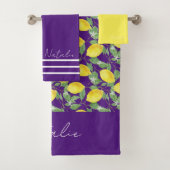 Aquarelle citron motif nom pourpre (En situation)