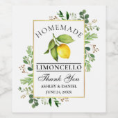 Aquarelle Citron or Limoncello Étiquette bouteille (Étiquettes simples)