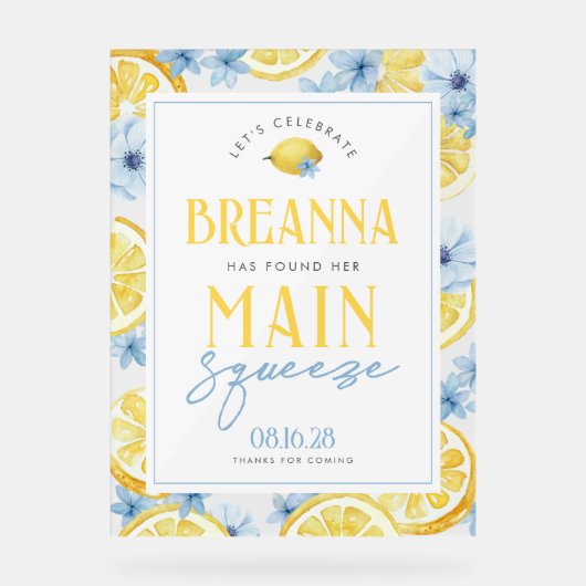 Aquarelle Citron principal Squeeze Affiche de bien (Recto)