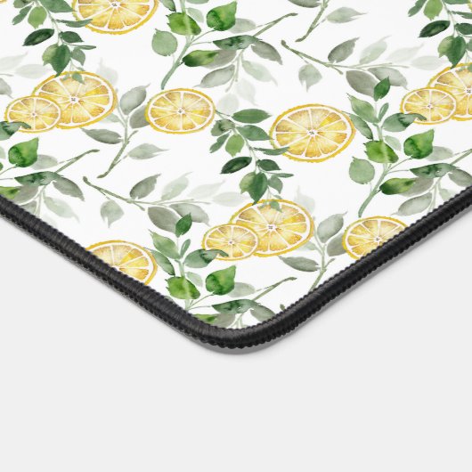 Aquarelle Citron Slices et Motif de verdure (Coin)