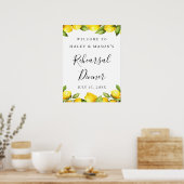 Aquarelle Citron thème Affiche de bienvenue (Cuisine)