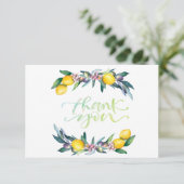Aquarelle Citrons Cartes de remerciements d'olives (Debout devant)