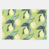 Aquarelle Citrons et Feuilles Motif jaune sans cou (Devant 2)