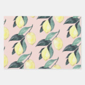 Aquarelle Citrons et Feuilles Motif jaune sans cou (Devant)