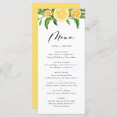 Aquarelle Citrons et Oranges Citrus Menu Mariage (Devant / Derrière)