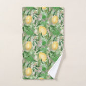 Aquarelle citrons fruits agrumes nature jaune frai (Serviette à main)