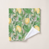 Aquarelle citrons fruits agrumes nature jaune frai (Gant de toilette)