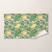 Aquarelle citrons fruits agrumes nature jaune frai (Serviette à main)