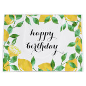 Aquarelle Citrons Grand Sac Cadeau (Devant)