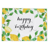 Aquarelle Citrons Grand Sac Cadeau (Dos)