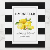 Aquarelle Citrons Limoncello Bouteille Étiquettes (Étiquettes simples)